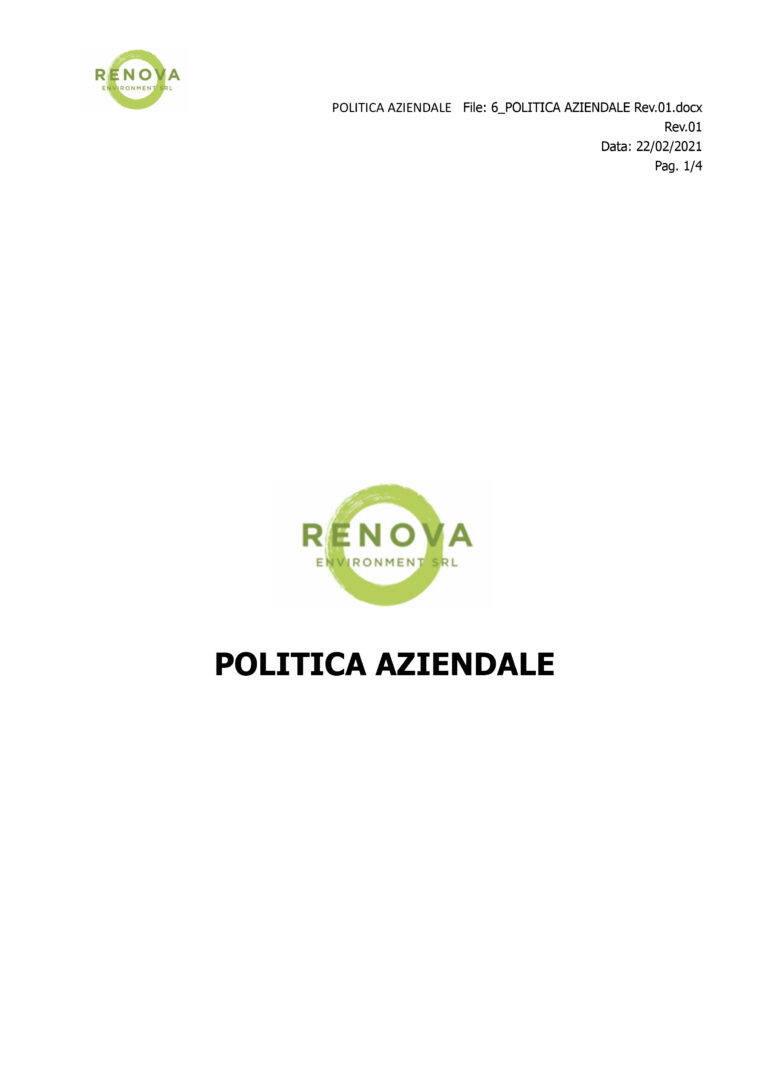 POLITICA AZIENDALE